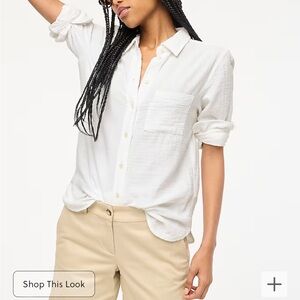 JCrew white Gauze shirt size small NWT